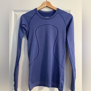 Lululemon swiftly tech long sleeve shirt, blue, size 4
